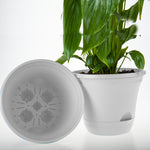 SOGA 19.5 cm White Plastic Plant Pot Self Watering Planter Flower Bonsai Indoor Outdoor Garden Decor POTBLUE3Q