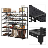 SOGA 19-Shelf Tier Shoe Storage Shelf Space-Saving Caddy Rack Organiser with Handle RACK0004