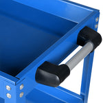 SOGA 2X 3 Tier Tool Storage Cart Portable Service Utility Heavy Duty Mobile Trolley with Hooks Blue TOOLCART608X2