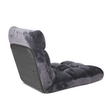 SOGA 4X Floor Recliner Folding Lounge Sofa Futon Couch Folding Chair Cushion Grey LOUNGECHAIRGREYX4