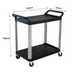 SOGA 2 Tier Food Trolley Portable Kitchen Cart Multifunctional Big Utility Service with wheels FOODCART1521