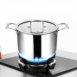 SOGA 2X 20cm Stainless Steel Soup Pot Stock Cooking Stockpot Heavy Duty Thick Bottom with Glass Lid CASSEROLETRISPE20X2