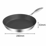 SOGA Stainless Steel Fry Pan 28cm Frying Pan Induction FryPan Non Stick Interior FRYPANNS287228CM