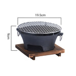 SOGA 2X Small Cast Iron Round Stove Charcoal Table Net Grill Japanese Style BBQ Picnic Camping with ZPAI056SMLX2