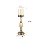 SOGA 47cm Glass Candle Holder Candle Stand Glass/Metal CANDLESTICKALARGE