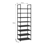 SOGA 2X 8 Tier Shoe Storage Shelf Space-Saving Caddy Rack Organiser with Handle RACK0007X2