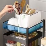 SOGA 2X 3 Tier Steel Square Rotating Kitchen Cart Multi-Functional Shelves Portable Storage KITCHENXY019X2