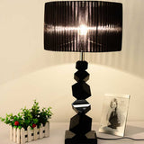 SOGA 60cm Black Table Lamp with Dark Shade LED Desk Lamp TABLELAMPD60