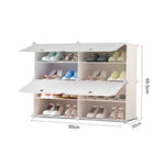 SOGA 4 Tier 2 Column White Shoe Rack Organizer Sneaker Footwear Storage Stackable Stand Cabinet SHOEBOX93