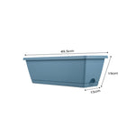 SOGA 49.5cm Blue Rectangular Planter Vegetable Herb Flower Outdoor Plastic Box with Holder Balcony PLANTBOX4W