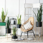 SOGA 97cm Sansevieria Snake Artificial Plants with Black Plastic Planter Greenery, Home Office Decor APLANTFH9712