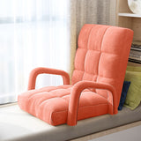 SOGA 2X Foldable Lounge Cushion Adjustable Floor Lazy Recliner Chair with Armrest Orange LOUNGEARMORANGEX2