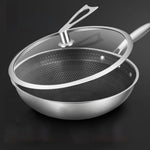 SOGA 32cm Stainless Steel Tri-Ply Frying Cooking Fry Pan Textured Non Stick Interior Skillet with FRYPANTRIFPYZ32