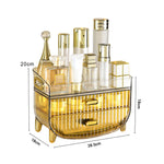 SOGA 3 Tier Golden Yellow Multifunctional Countertop Cosmetic Storage Makeup Skincare Holder Jewelry BATHC124