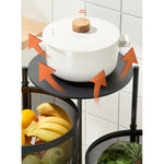 SOGA 4 Tier Steel Round Rotating Kitchen Cart Multi-Functional Shelves Portable Storage Organizer KITCHENXY016