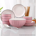 SOGA Pink Japanese Style Ceramic Dinnerware Crockery Soup Bowl Plate Server Kitchen Home Decor Set BOWLG114