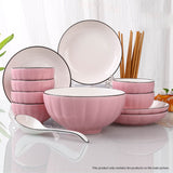 SOGA Pink Japanese Style Ceramic Dinnerware Crockery Soup Bowl Plate Server Kitchen Home Decor Set BOWLG114