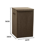 SOGA 2X Coffee Medium Collapsible Laundry Hamper Storage Box Foldable Canvas Basket Home Organiser SBOX105X2
