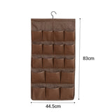 SOGA 2X Coffee Double Sided Hanging Storage Bag Underwear Bra Socks Mesh Pocket Hanger Home SBOX26COFX2