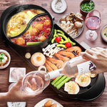 SOGA 2X 2 in 1 Electric Non-Stick BBQ Teppanyaki Grill Plate Steamboat Hotpot 2-8 Person STEAMBOATHOTPOTANDGRILLYUANYANGX2