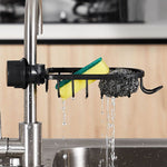 SOGA 2X Black Single Kitchen Sink Organiser Faucet Soap Sponge Caddy Rack Storage Drainer TAN1035X2