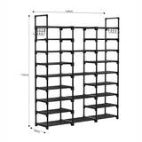 SOGA 2X 21-Shelf Tier Shoe Storage Shelf Space-Saving Caddy Rack Organiser with Handle RACK0006X2