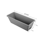 SOGA 49.5cm Gray Rectangular Planter Vegetable Herb Flower Outdoor Plastic Box with Holder Balcony PLANTBOX3H