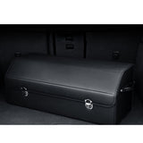 SOGA Leather Car Boot Collapsible Foldable Trunk Cargo Organizer Portable Storage Box With Lock STORAGEBLKV20LGE