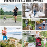 SOGA 2X Black Adjustable Hands-Free Pet Leash Bag Dog Lead Walking Running Jogging Pet Essentials PETLEASH010X2