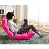 SOGA Foldable Tatami Floor Sofa Bed Meditation Lounge Chair Recliner Lazy Couch Pink LOUNGELEATHERPINK