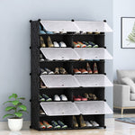 SOGA 8 Tier 2 Column Shoe Rack Organizer Sneaker Footwear Storage Stackable Stand Cabinet Portable SHOEBOX208