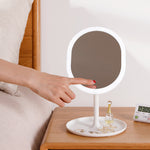 SOGA 2X 20cm White Rechargeable LED Light Makeup Mirror Tabletop Vanity Home Decor BATHG531X2