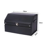 SOGA 2X 56cm Leather Car Boot Collapsible Foldable Trunk Cargo Organizer Portable Storage Box with STORAGEBLK392X2