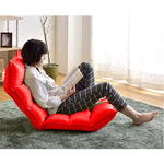 SOGA Foldable Tatami Floor Sofa Bed Meditation Lounge Chair Recliner Lazy Couch Red LOUNGELEATHERRED