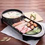 SOGA 2X 2 in 1 Electric Non-Stick BBQ Teppanyaki Grill Plate Steamboat Hotpot 2-8 Person STEAMBOATHOTPOTANDGRILLLONGX2