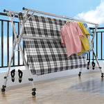 SOGA 2.0m Portable Standing Clothes Drying Rack Foldable Space-Saving Laundry Holder with Wheels BSXG2515