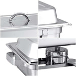 SOGA 2X 3L Triple Tray Stainless Steel Chafing Food Warmer Catering Dish CHAFINGDISH56303X2