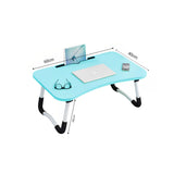 SOGA 2X Blue Portable Bed Table Adjustable Foldable Bed Sofa Study Table Laptop Mini Desk with BEDTABLEG43X2