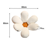SOGA 2X White Daisy Flower Shape Cushion Soft Leaning Bedside Pad Floor Plush Pillow Home Decor SCUSHION071X2