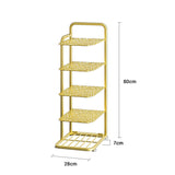 SOGA 2X 5 Tier Gold Plated Metal Shoe Organizer Space Saving Portable Footwear Storage Shelf FPOTXJ12X2