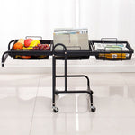 SOGA 2X 3 Tier Steel Black Adjustable Kitchen Cart Multi-Functional Shelves Portable Storage KITCHENXY032X2