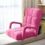 SOGA 2X Foldable Lounge Cushion Adjustable Floor Lazy Recliner Chair with Armrest Pink LOUNGEARMPINKX2