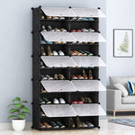 SOGA 10 Tier 2 Column Shoe Rack Organizer Sneaker Footwear Storage Stackable Stand Cabinet Portable SHOEBOX210