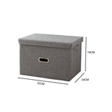 SOGA 2X Grey Small Foldable Canvas Storage Box Cube Clothes Basket Organiser Home Decorative Box SBOX001X2