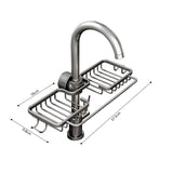 SOGA 2XDark Grey Kitchen Sink Organiser Faucet Soap Sponge Caddy Rack Drainer with Towel Bar Holder TAN1030X2