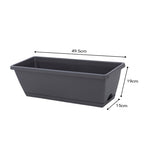 SOGA 49.5cm Black Rectangular Planter Vegetable Herb Flower Outdoor Plastic Box with Holder Balcony PLANTBOX2G