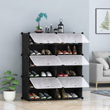 SOGA 6 Tier 2 Column Shoe Rack Organizer Sneaker Footwear Storage Stackable Stand Cabinet Portable SHOEBOX206