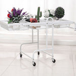 SOGA 2X 3 Tier Steel White Adjustable Kitchen Cart Multi-Functional Shelves Portable Storage KITCHENXY033X2