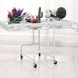 SOGA 2X 3 Tier Steel White Adjustable Kitchen Cart Multi-Functional Shelves Portable Storage KITCHENXY033X2