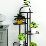 SOGA 2X 6 Tier 7 Pots Black Metal Plant Stand Flowerpot Display Shelf Rack Indoor Home Office Decor FPOTH04X2